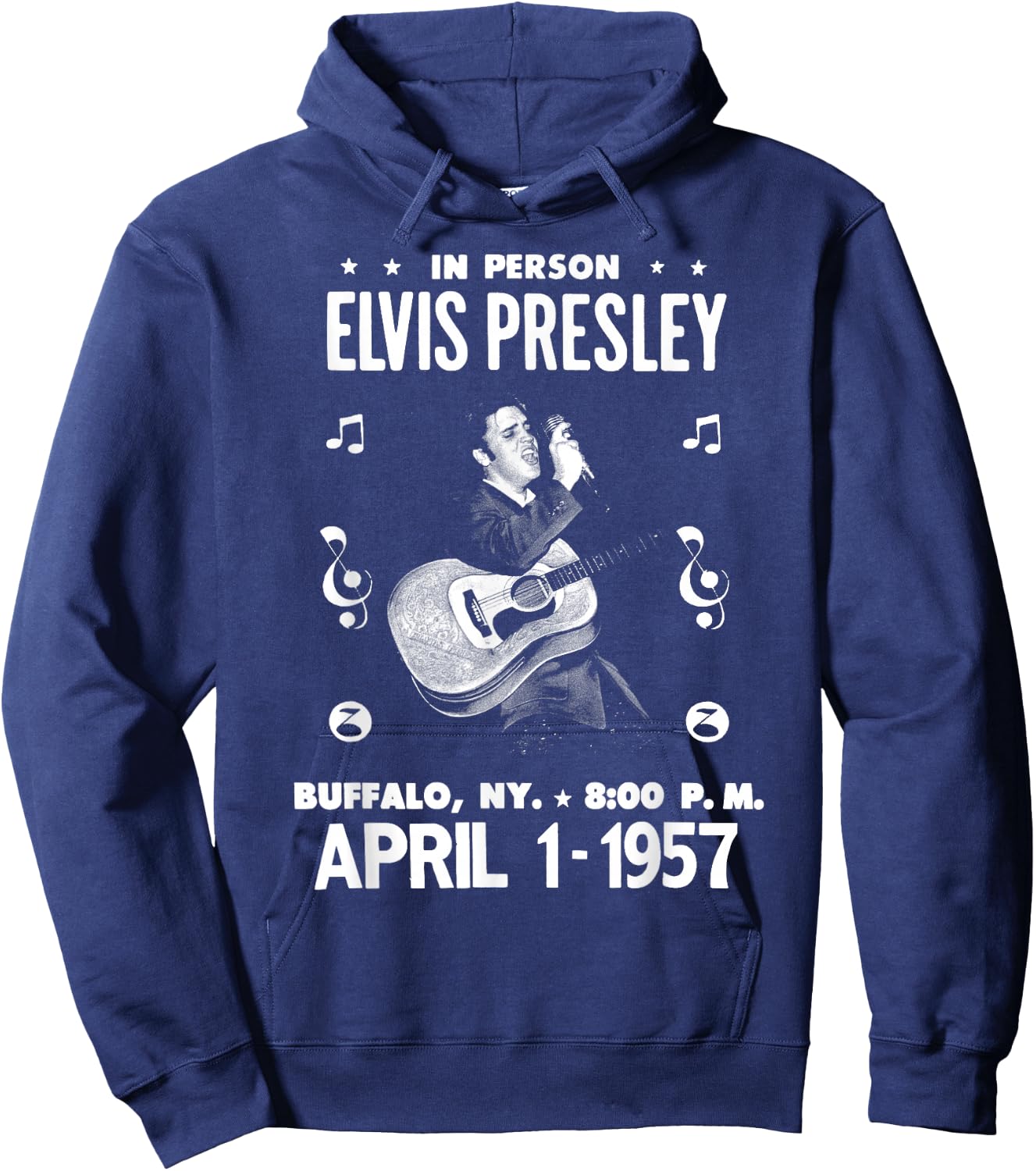 Elvis Presley Official Gig Poster Small Hoodie - Hoodie | Navy