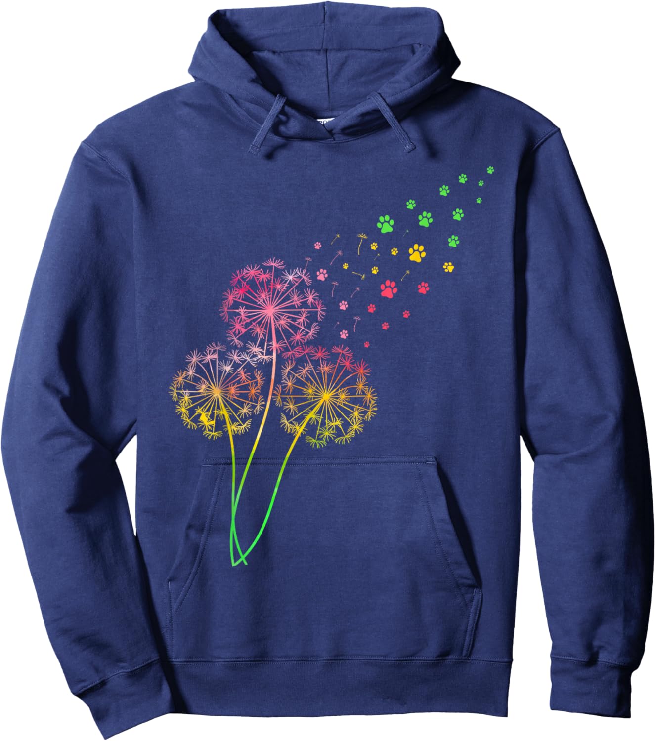 Dandelion Paw Print Hoodie - Hoodie | Navy