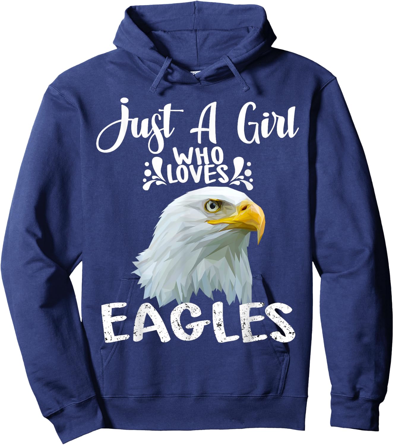 Just A Girl Who Loves Eagles Gift Bald Eagle Hoodie - Hoodie | Navy