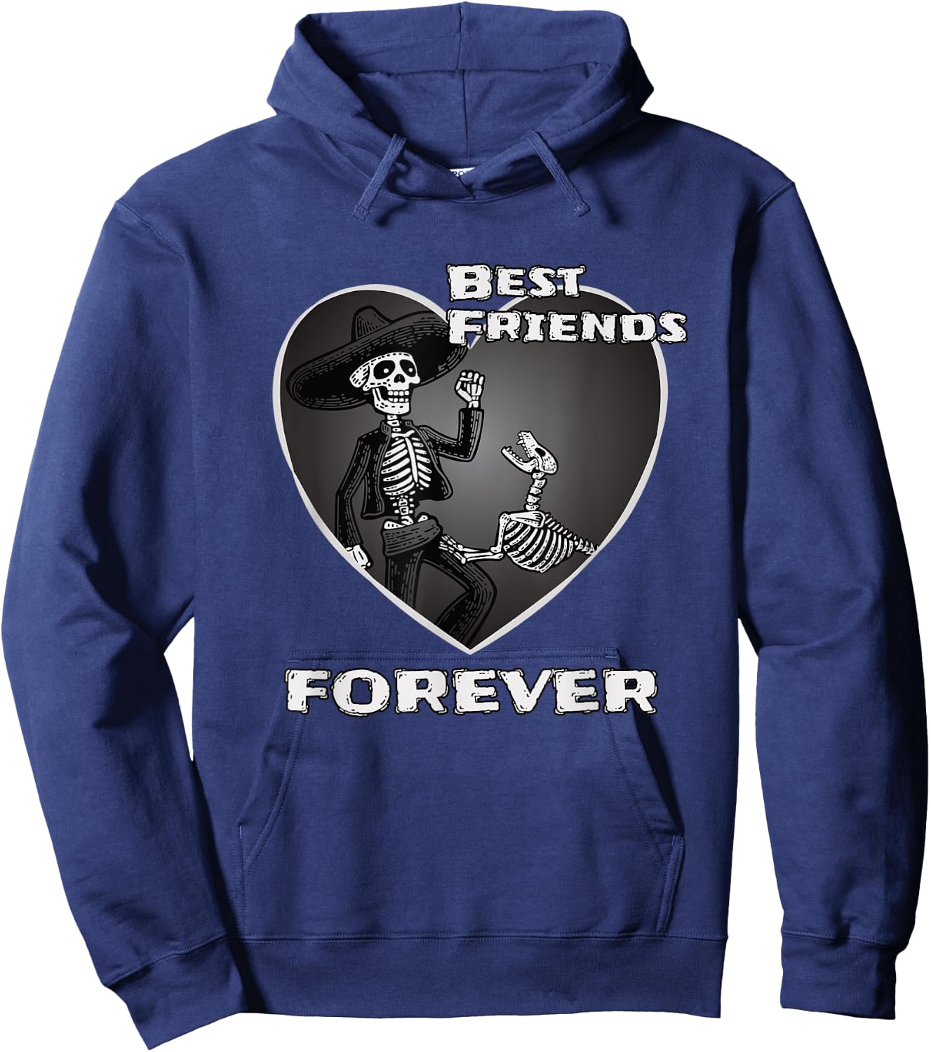 Best Friends Forever Skeleton Dog Women Hoodie - Hoodie | Navy
