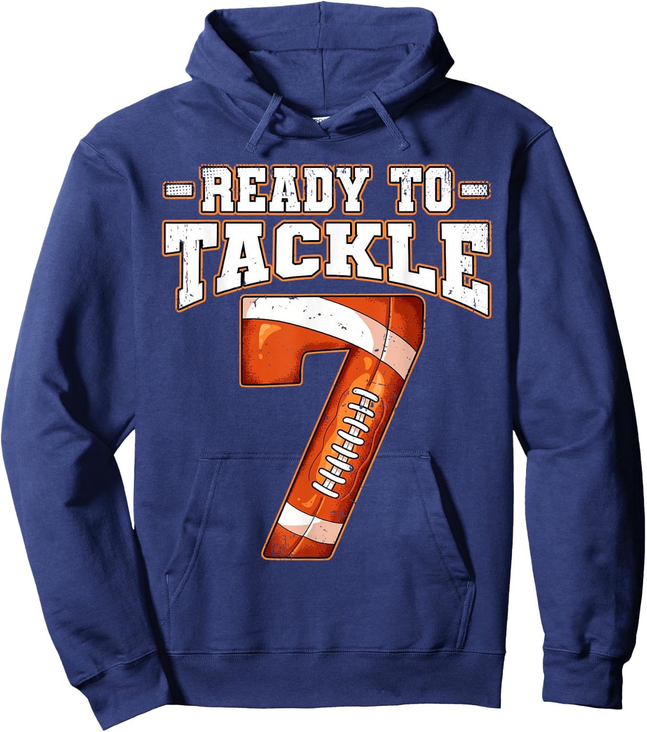 7th Birthday Football Hoodie - Hoodie | Navy