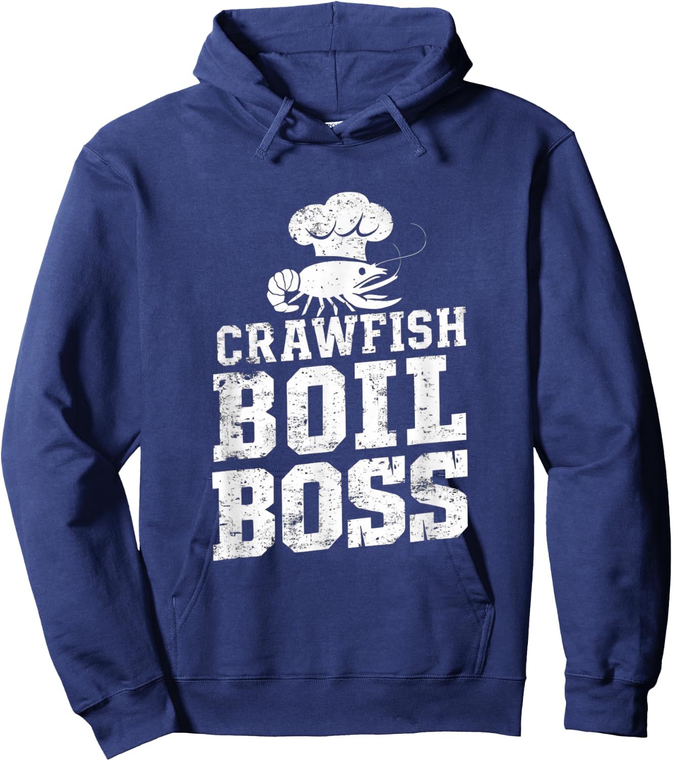 Crawfish Boil Boss Vintage Distressed Look Hoodie - Hoodie | Navy