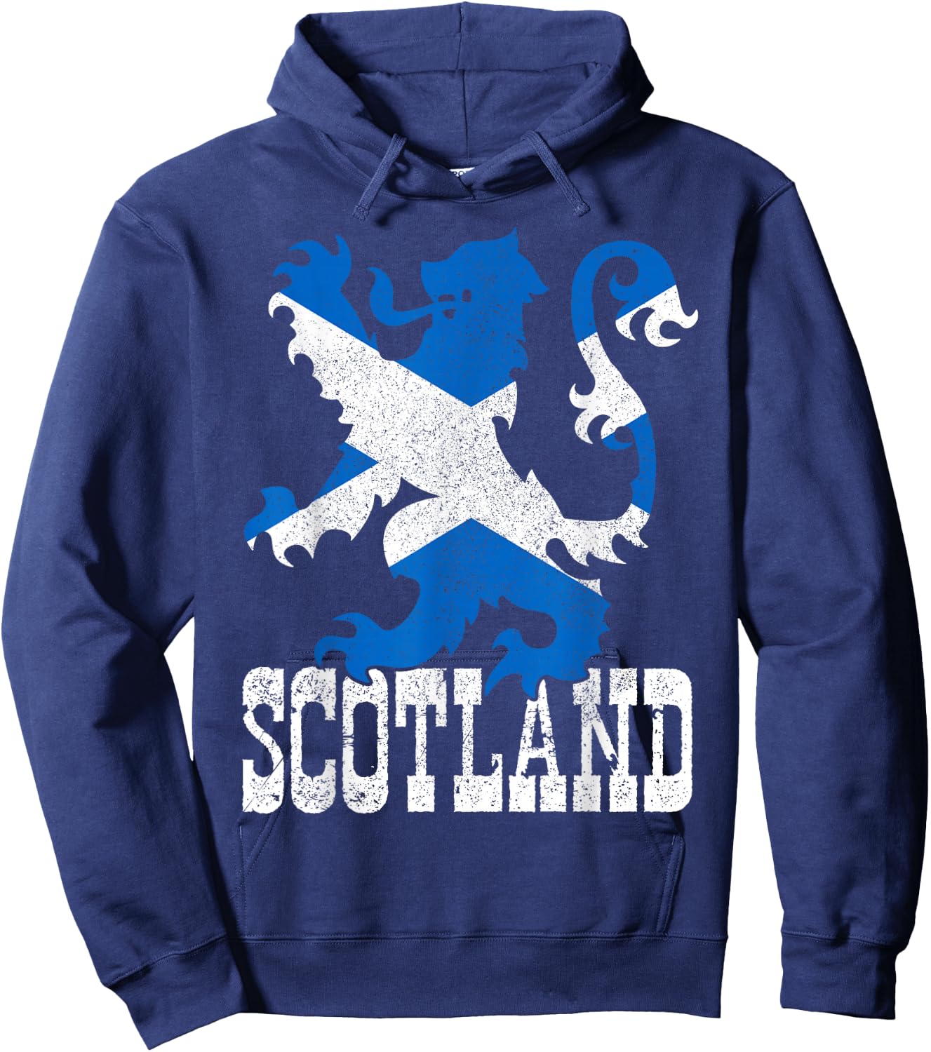 Scotland Flag Vintage Crest Lion Scottish Gift Hoodie - Hoodie | Navy