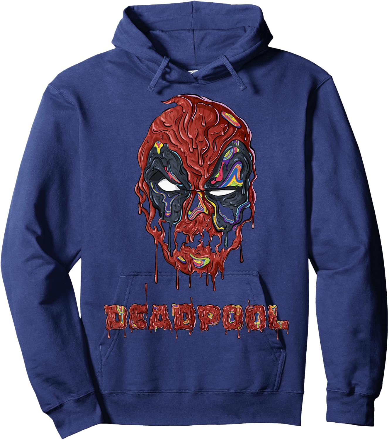 Marvel Deadpool Melting Mask Portrait Hoodie - Hoodie | Navy