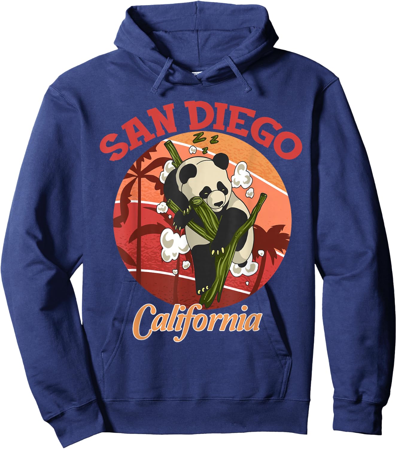Cute California State San Diego Retro Panda Zoo Hoodie - Hoodie | Navy