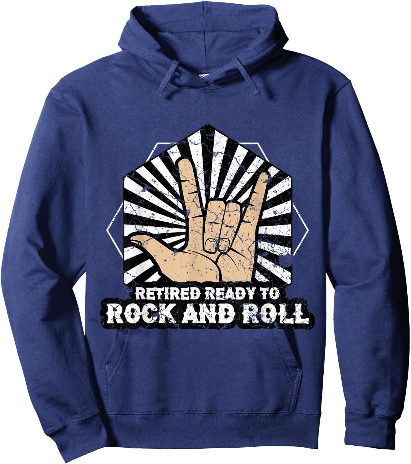 Retired Ready To Rock and Roll Hoodie - Hoodie | Navy