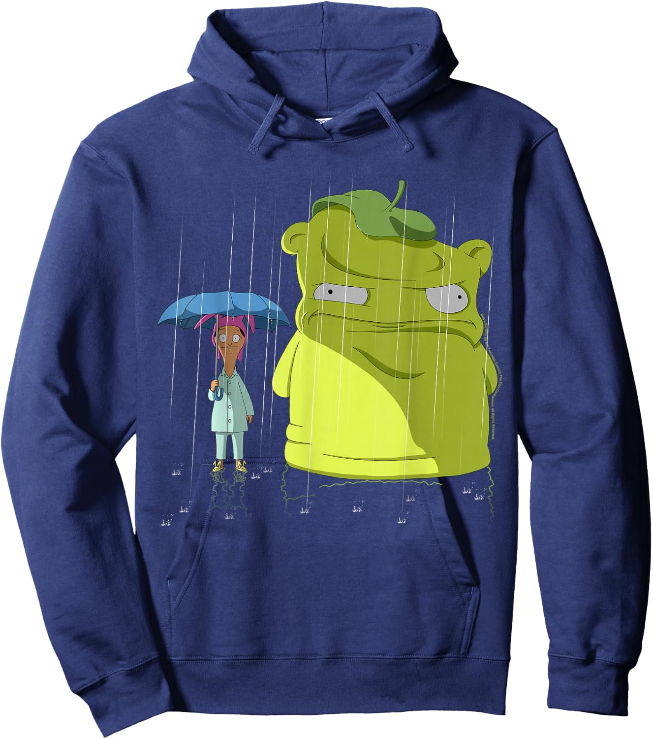 Bob's Burgers Louise & Kuchi Kopi Rain Portrait Hoodie - Hoodie | Navy