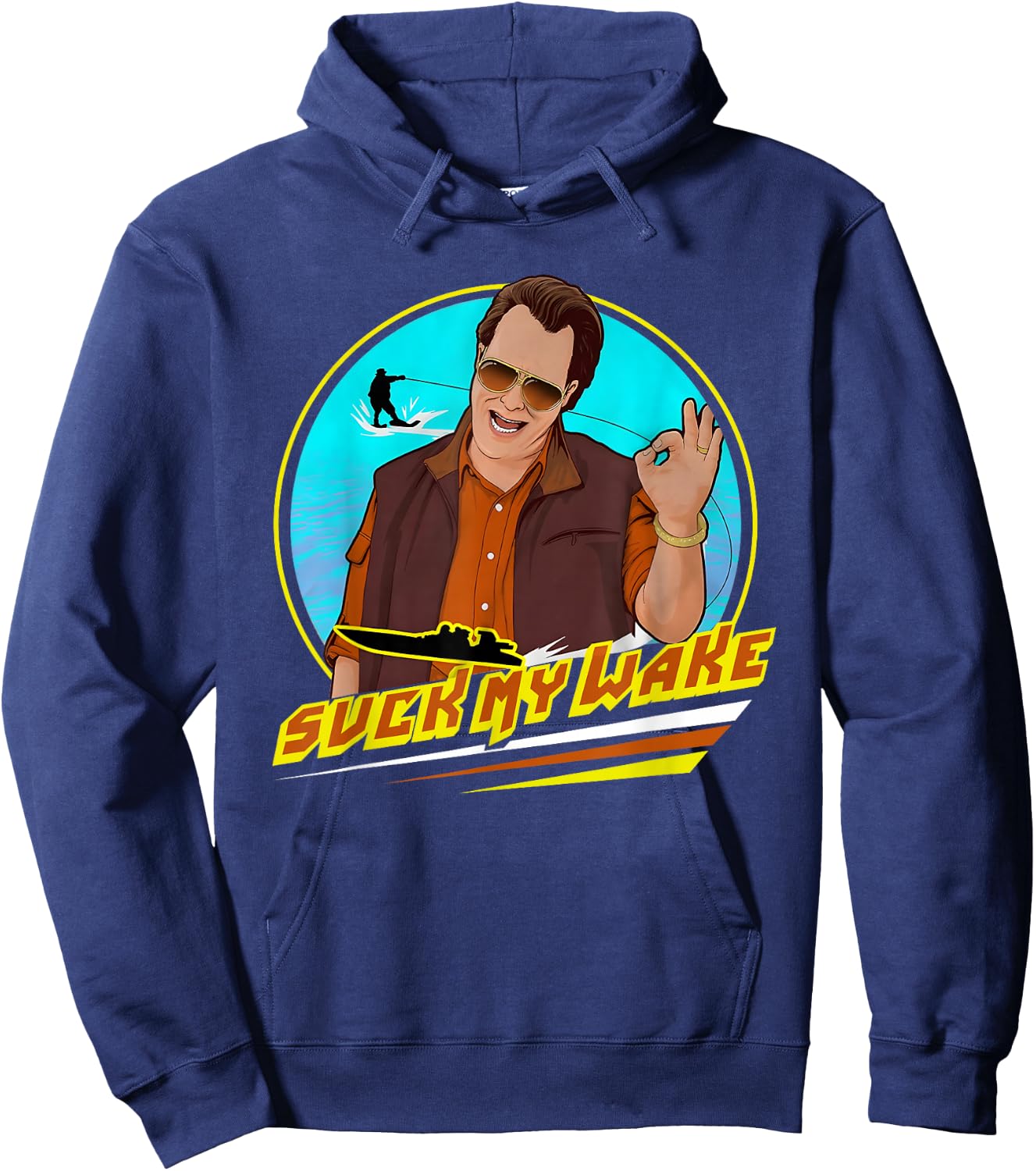 Suck My Wake Outdoors Vintage 70s Great Hoodie - Hoodie | Navy