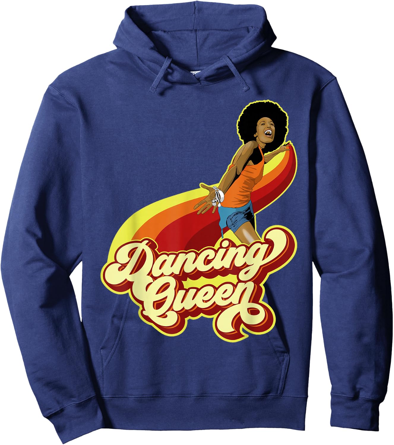70s Dancing Afro Funk Queen Hoodie - Hoodie | Navy