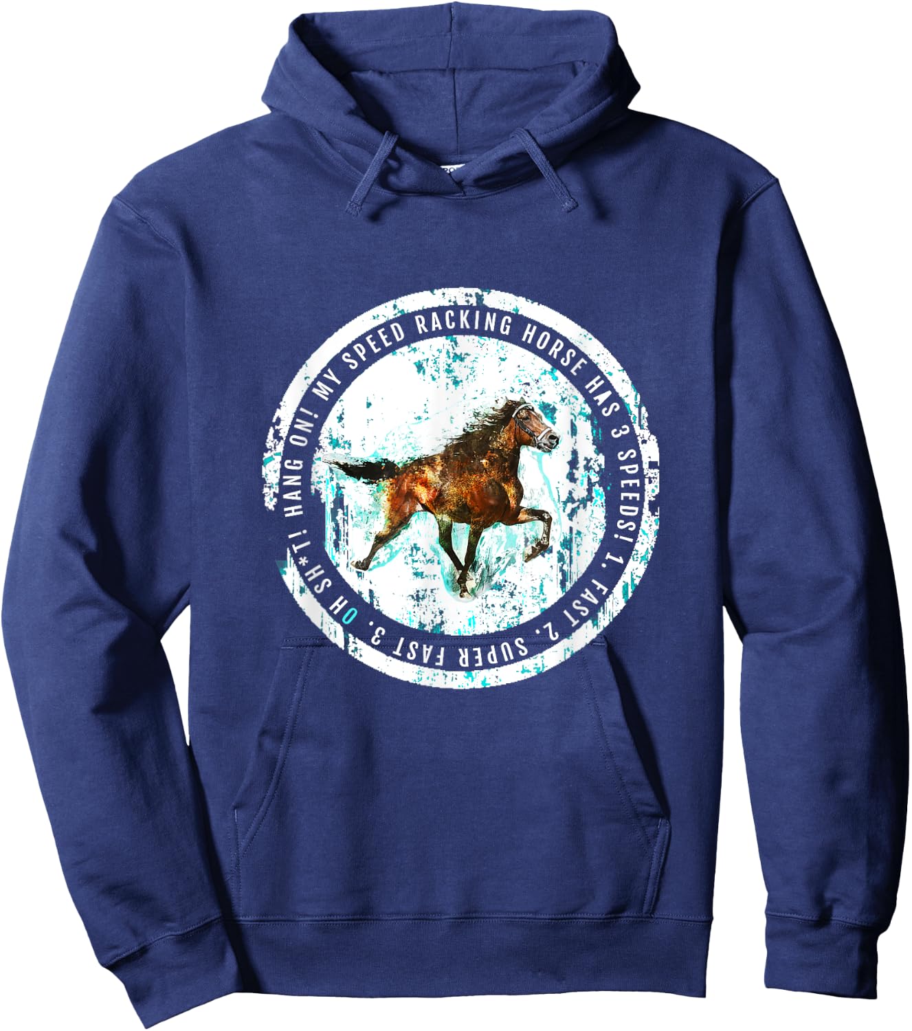 TrailRide Singlefoot Standardbred Rowdy Horse Hoodie - Hoodie | Navy