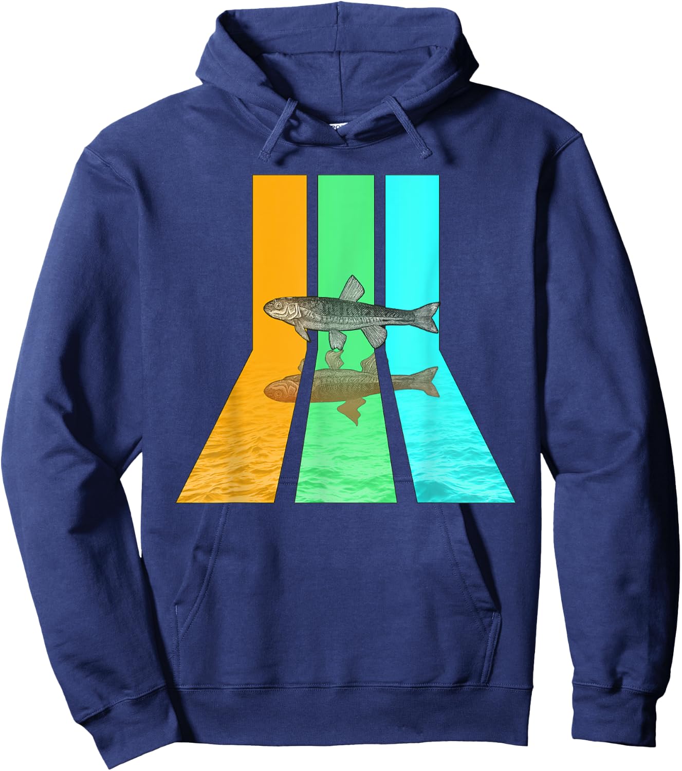 Retro 80s Vintage Style Minnow Hoodie - Hoodie | Navy