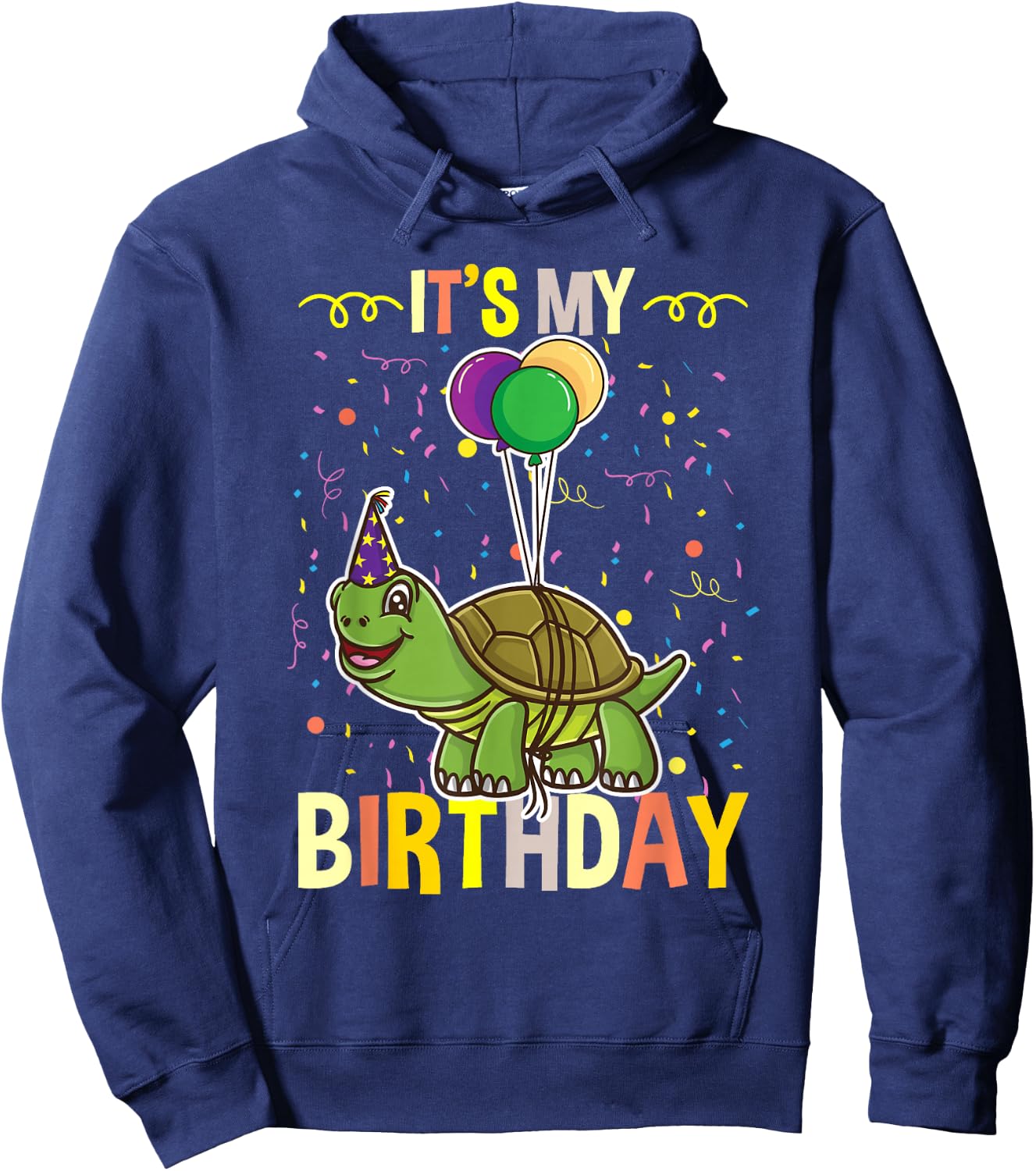 Its My Birthday Turtle Hoodie - Hoodie | Navy