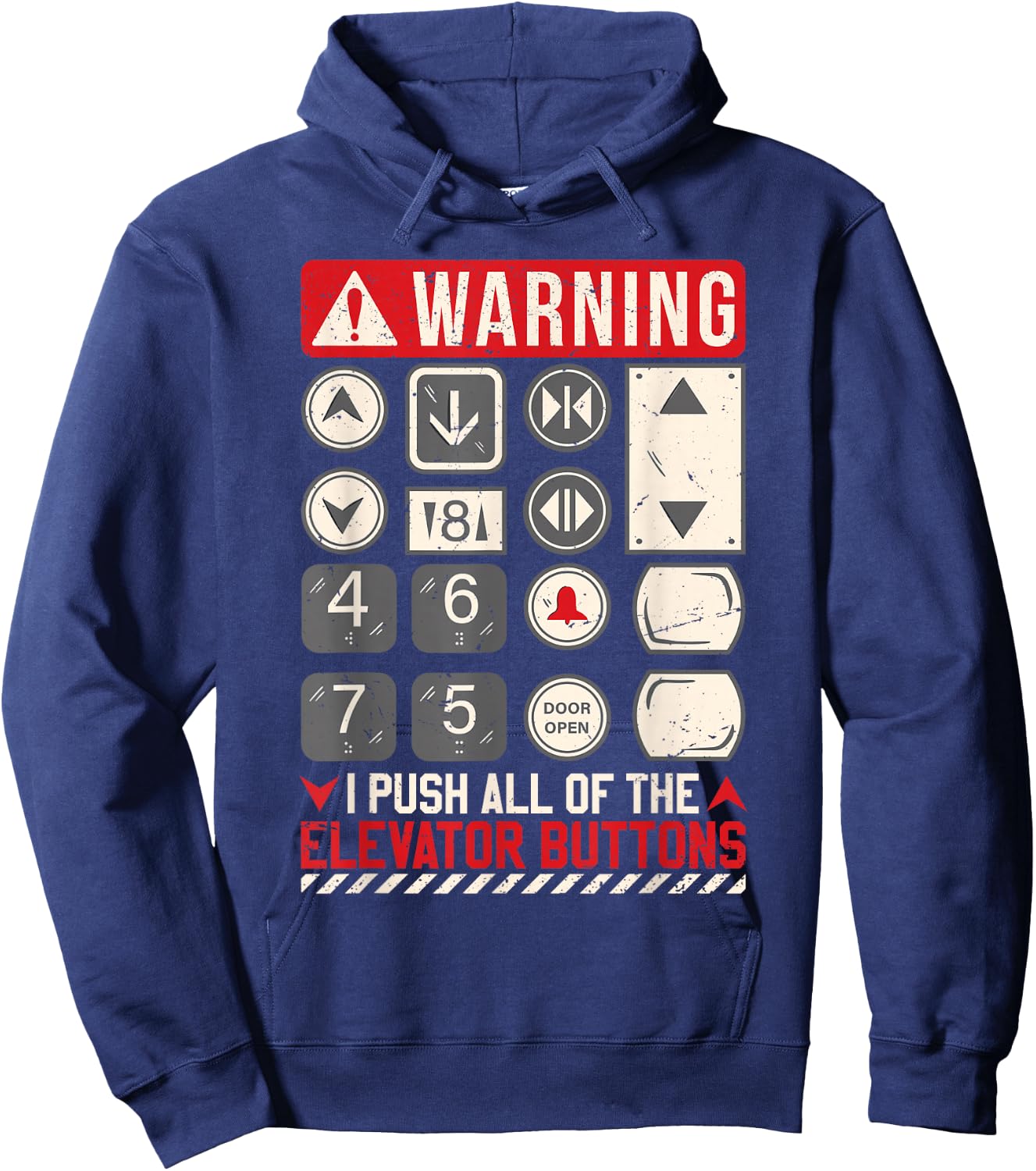 Elevator Button Elevator Mechanic Technician Hoodie - Hoodie | Navy