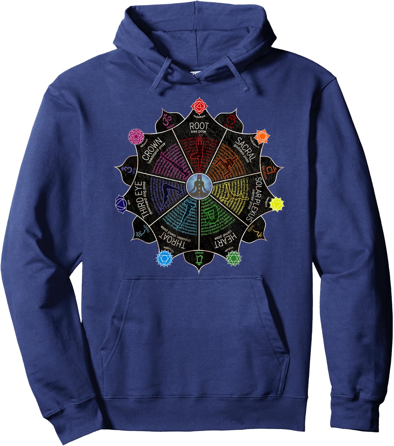 Yoga Meditation Chakra Affirmations Hoodie - Hoodie | Navy