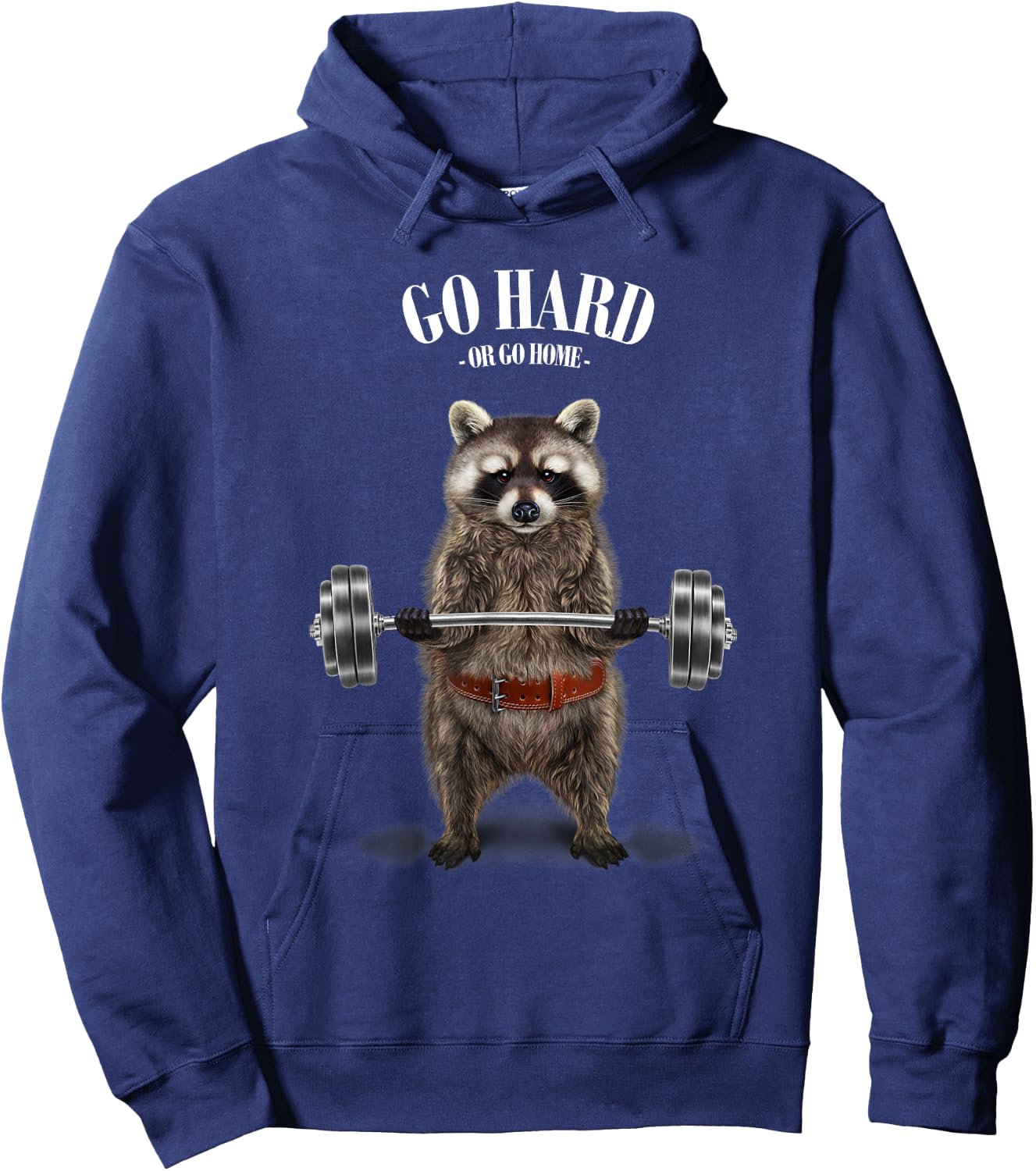 Raccoon Weightlifting in Fitness Gym Hoodie - Hoodie | Navy