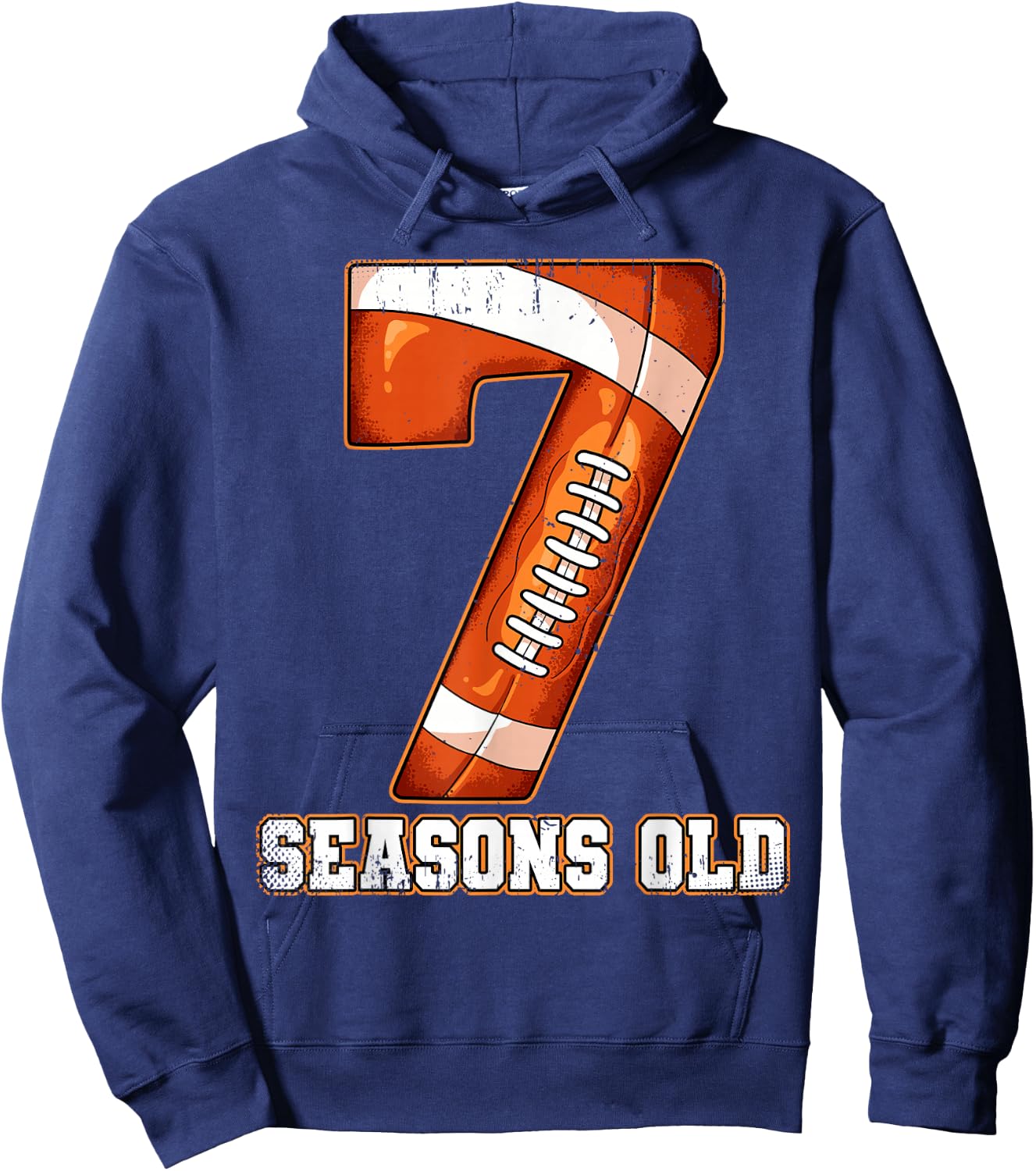 7th Birthday Football Hoodie - Hoodie | Navy