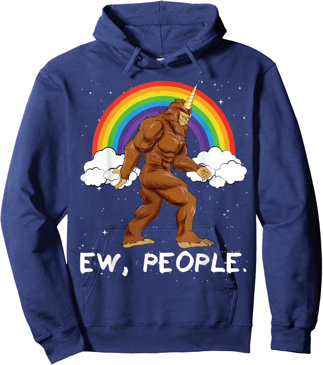 Bigfoot Unicorn Ew People Sasquatch Fantasy Hoodie - Hoodie | Navy