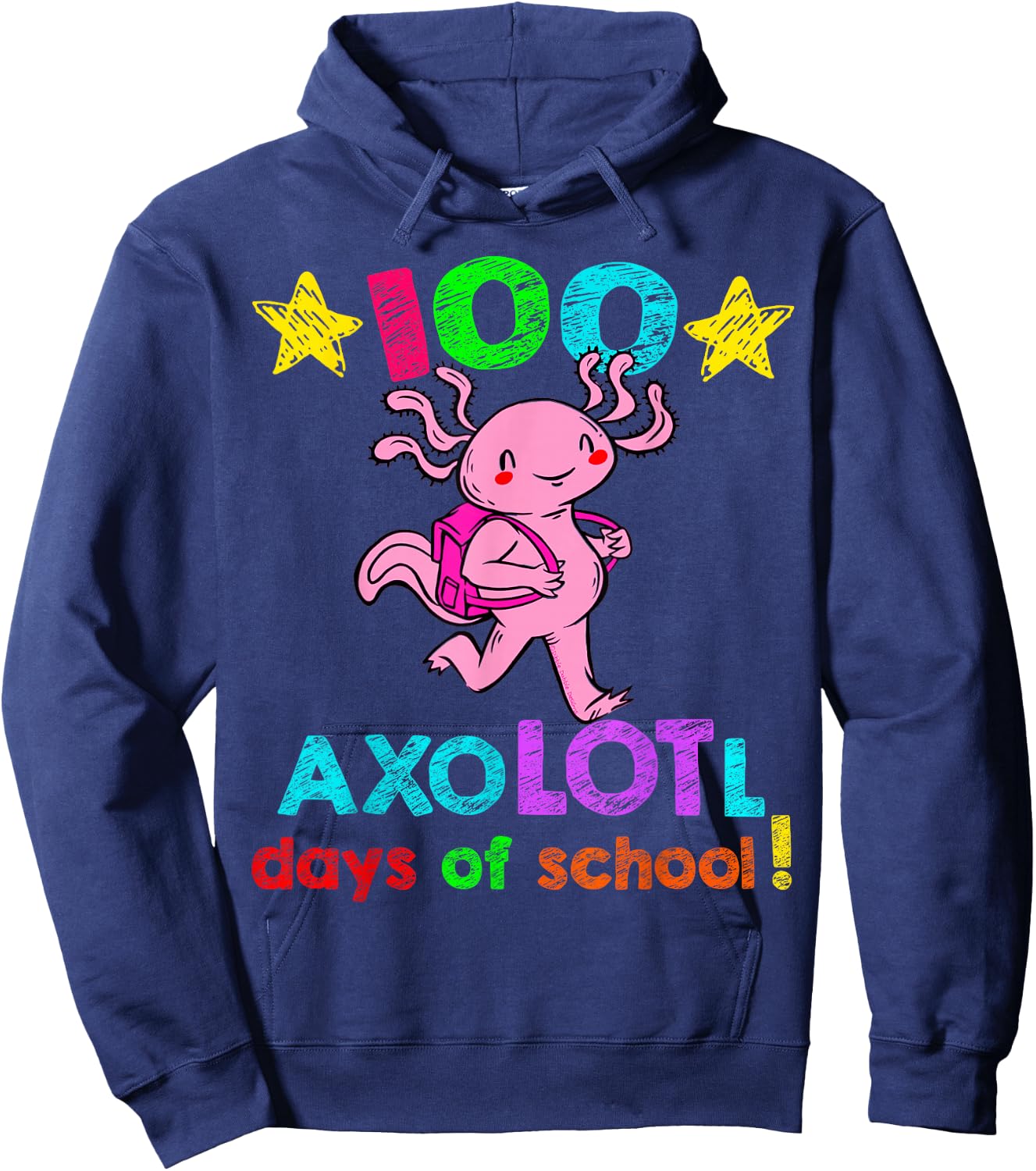 AxoLOTl Days of School Funny 100 Days of School Hoodie - Hoodie | Navy
