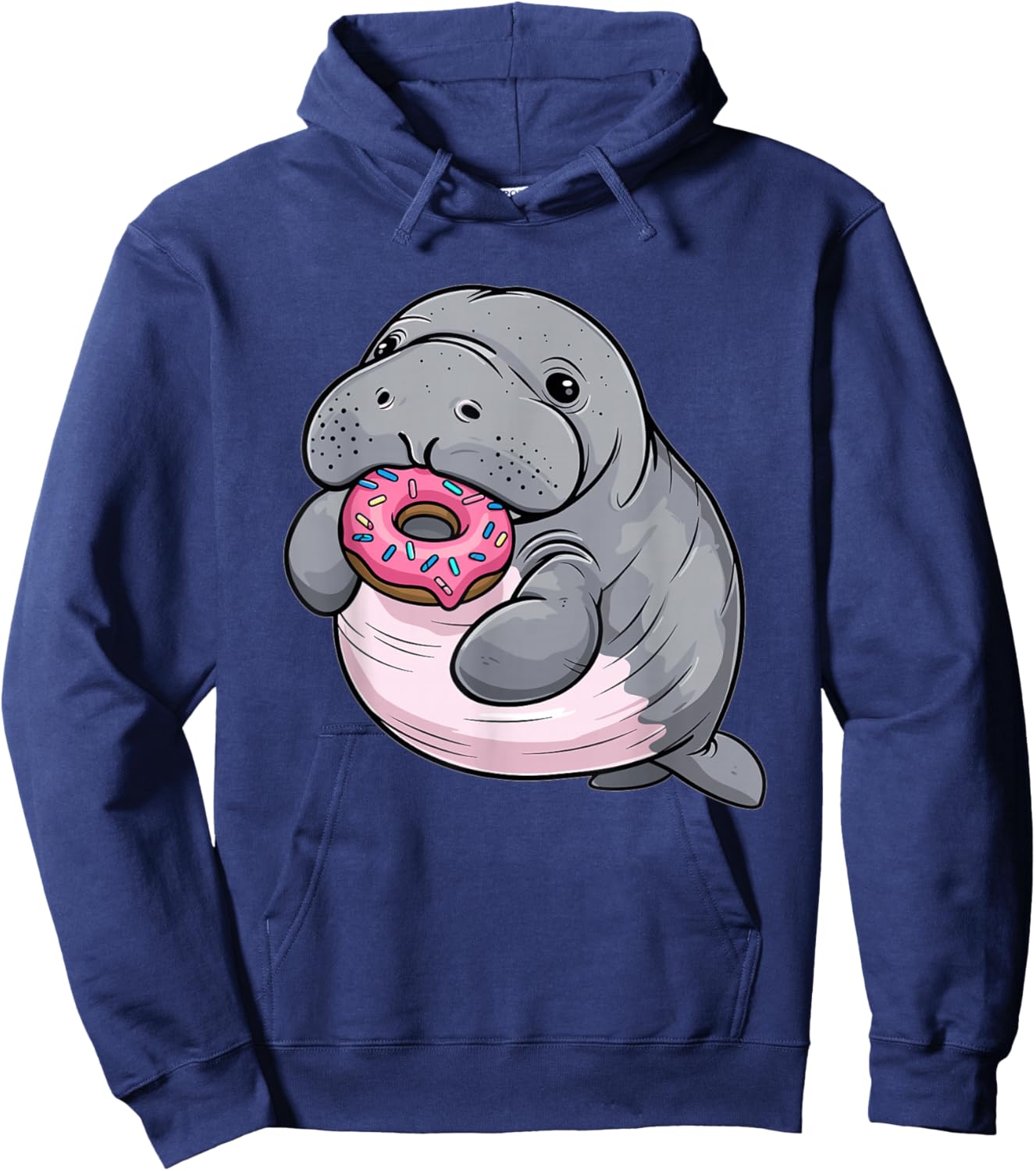 Cute Donut Manatee Hoodie - Hoodie | Navy