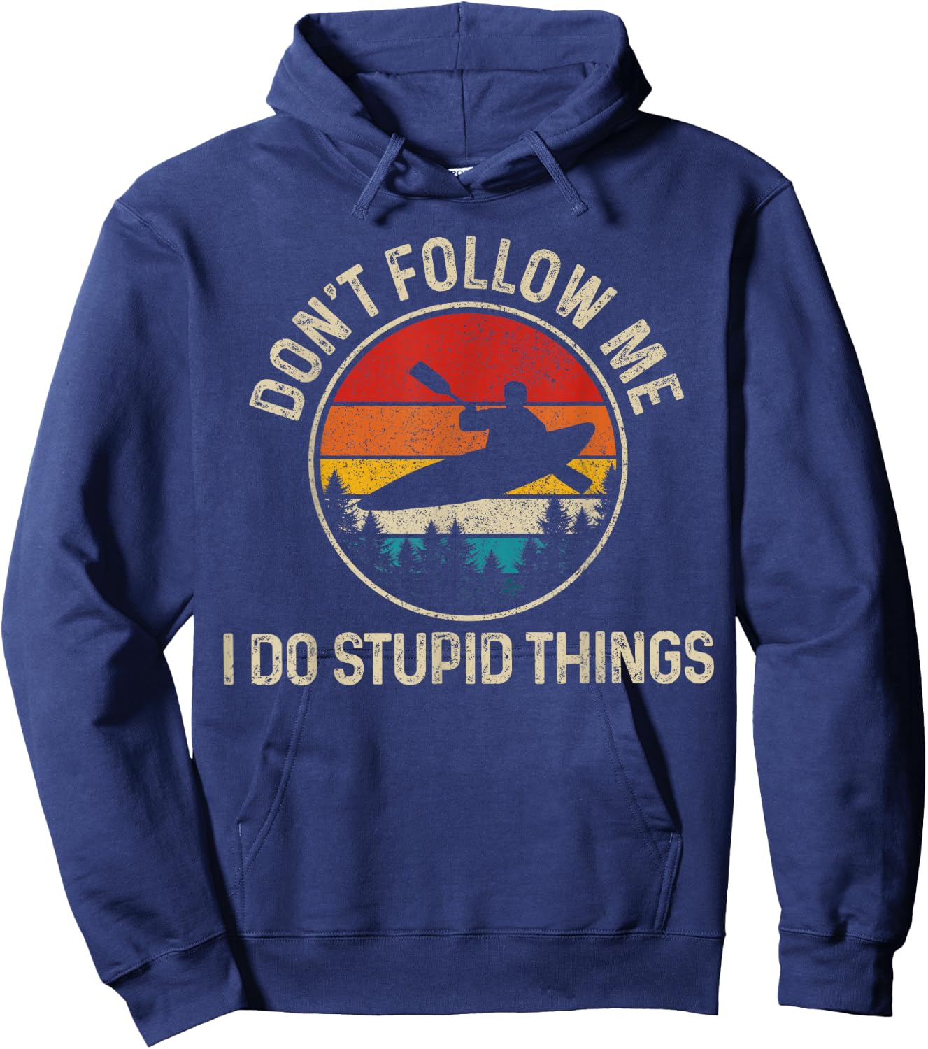 Kayak Vintage Kayaking Kayak Rafting Funny Gift Hoodie - Hoodie | Navy