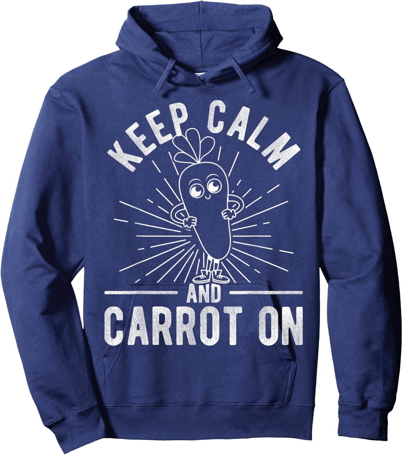 Keep Calm AND Carrot ON Keep Calm Carrot Pun Hoodie - Hoodie | Navy