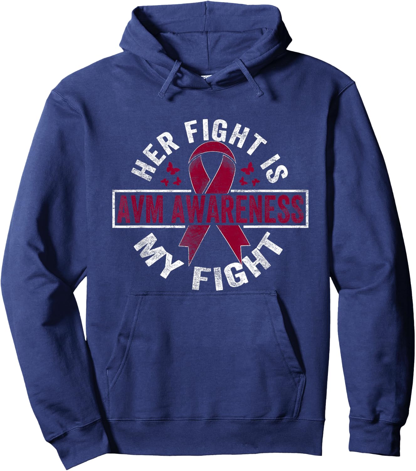 Her fight is my fight AVM Awareness Hoodie - Hoodie | Navy