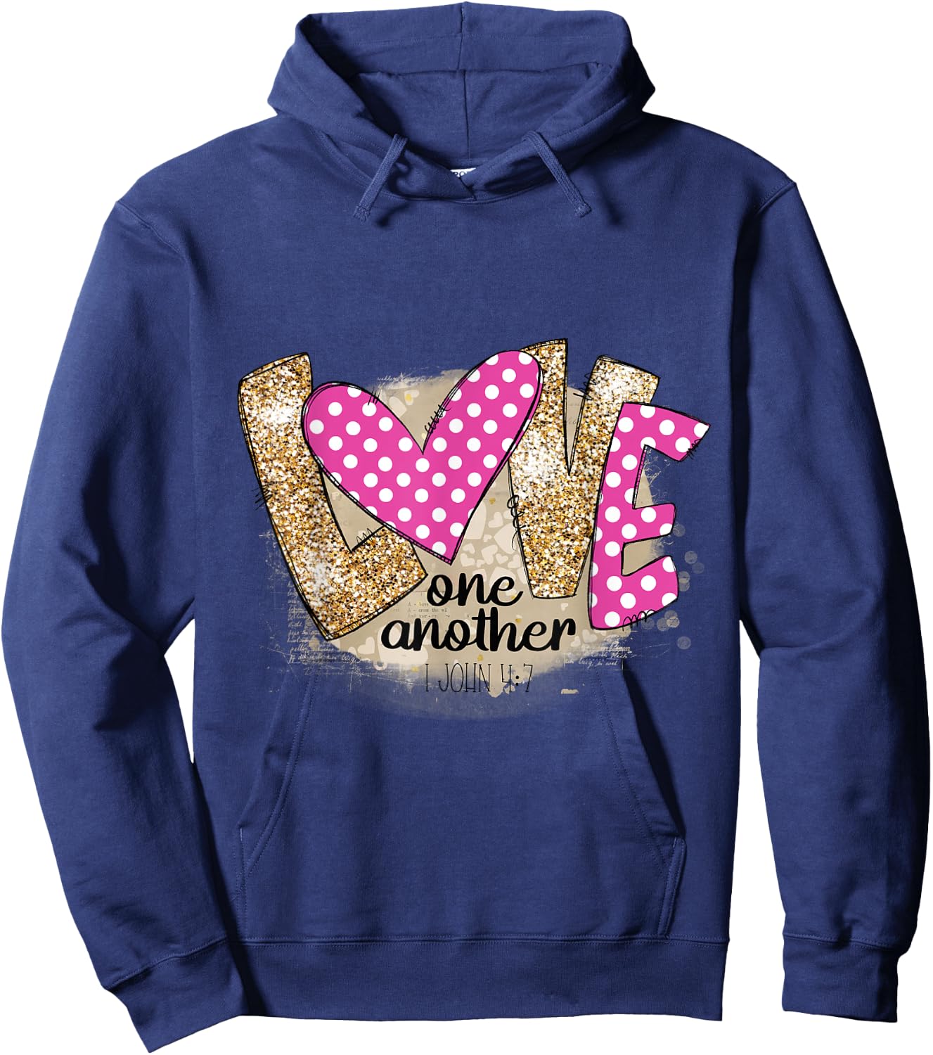 Love One Another Christian Scriptures Quote Hoodie - Hoodie | Navy