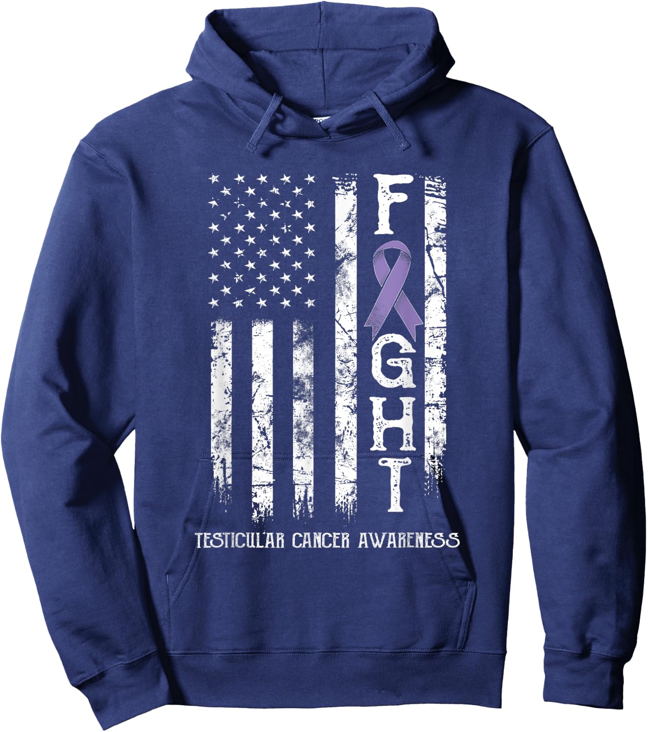 Testicular Cancer Warrior US Flag Hoodie - Hoodie | Navy