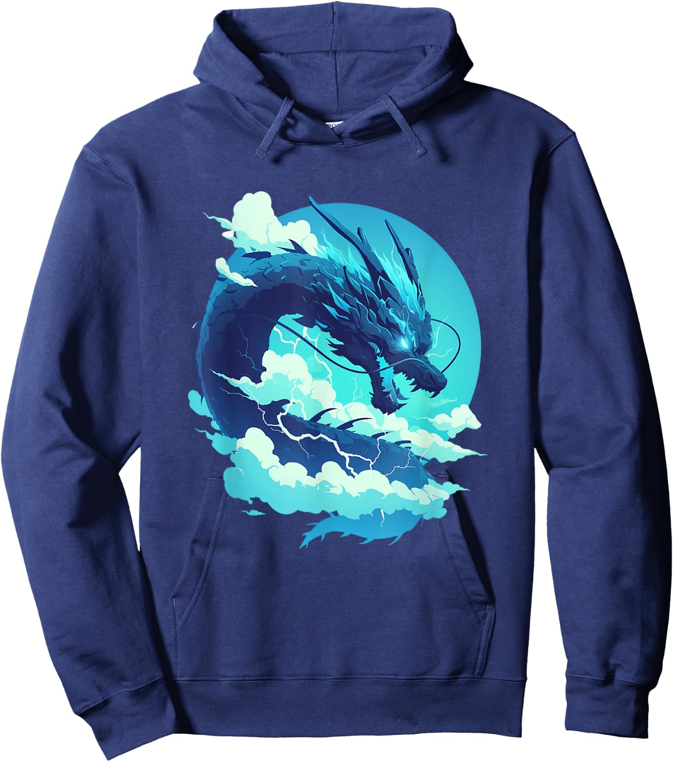 Sky Serpent: Blue Dragon of the Upper Realm Hoodie - Hoodie | Navy