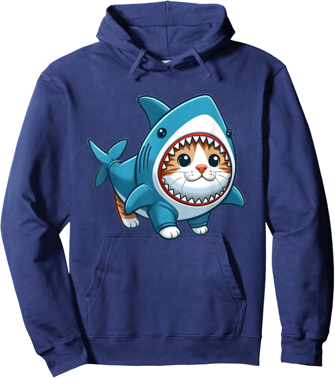 Cat in Shark Costume Men Women Kids Hoodie - Hoodie | Navy