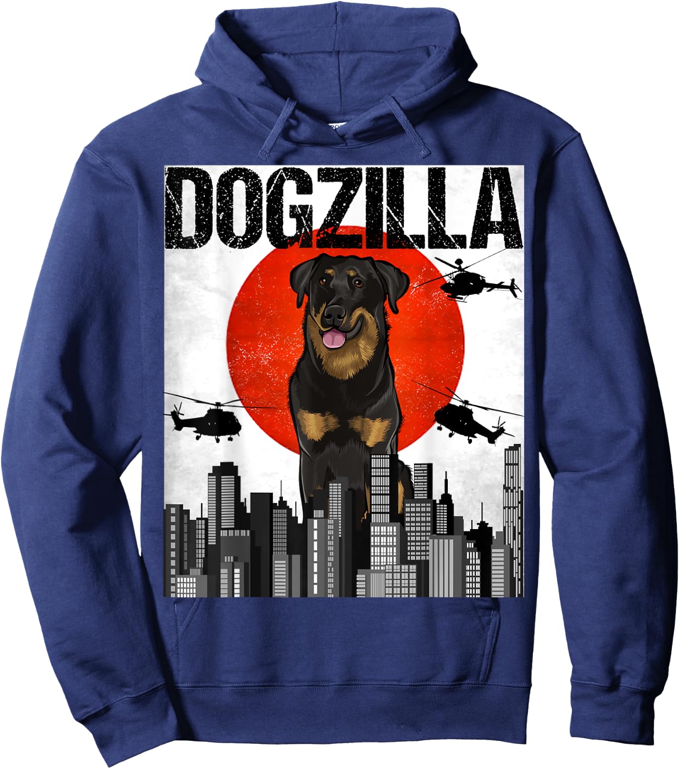 Funny Vintage Japanese Dogzilla Beauceron Hoodie - Hoodie | Navy