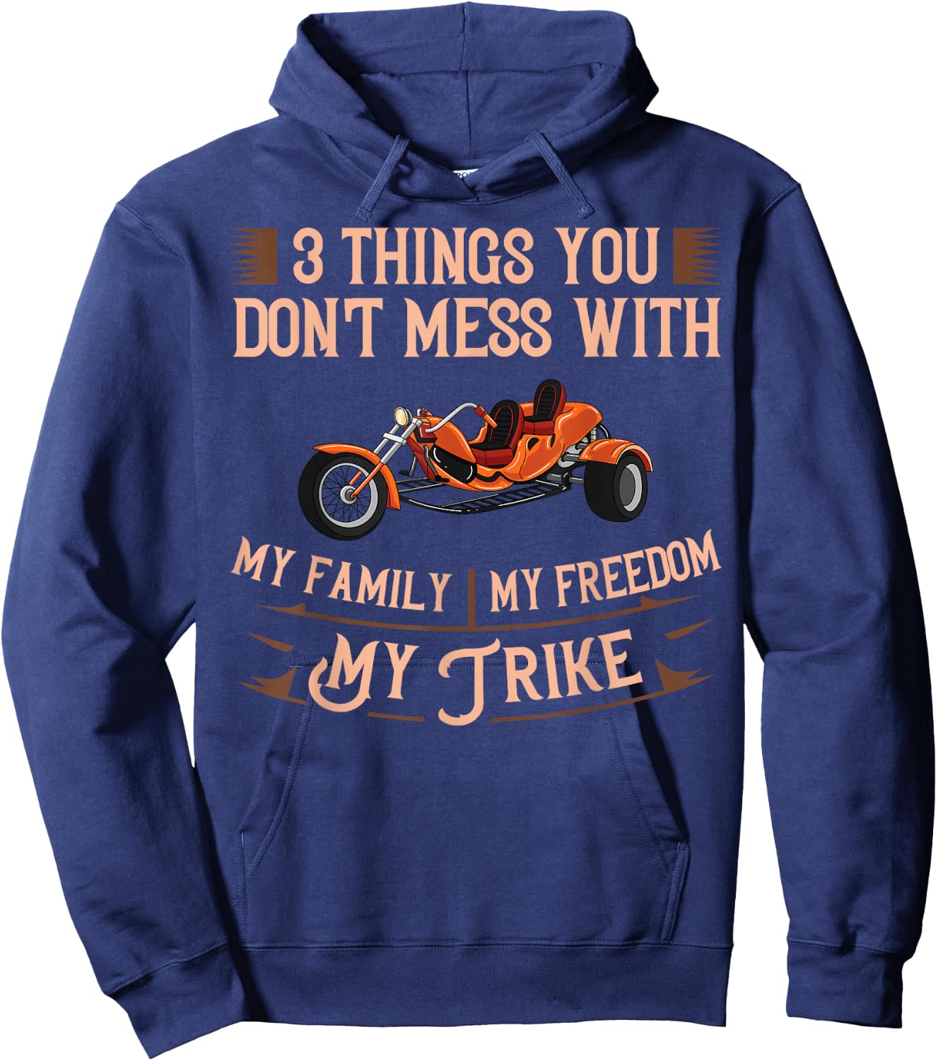 Trike Motorcycle Three Wheeler Bike Hoodie - Hoodie | Navy