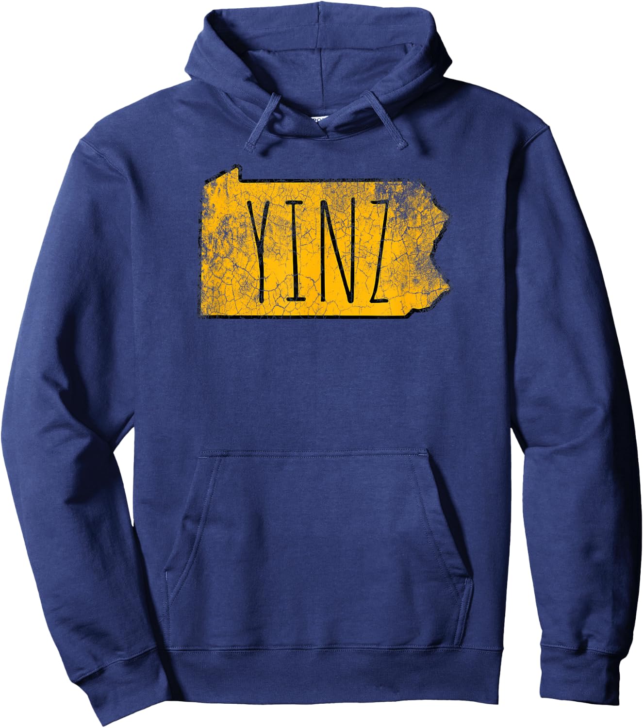 Yinz Pittsburgh Pennsylvania Map Funny Vintage Hoodie - Hoodie | Navy