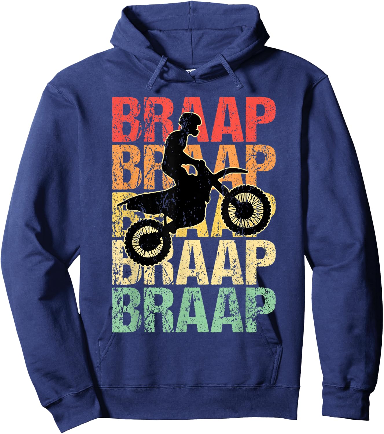 Braap Brap Motocross Vintage Hoodie - Hoodie | Navy