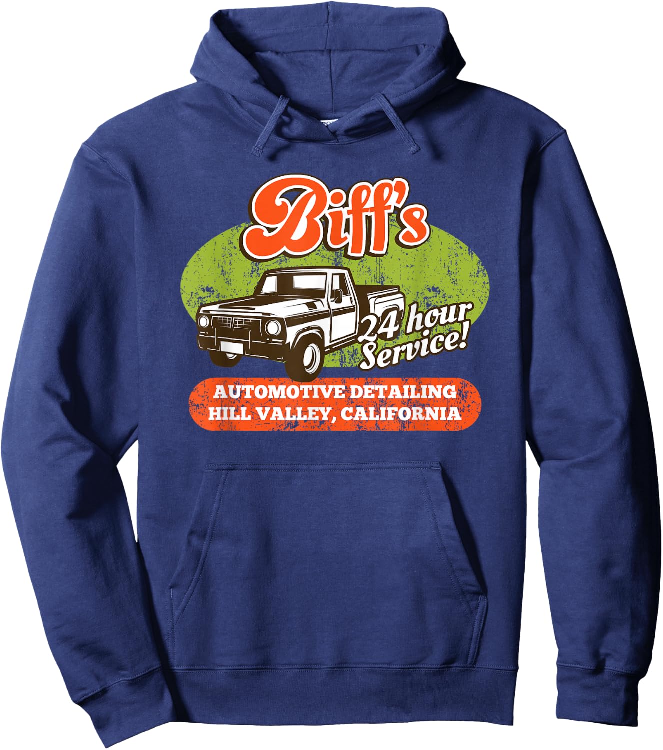 Biff’s Auto Detailing Hill Valley California Hoodie - Hoodie | Navy