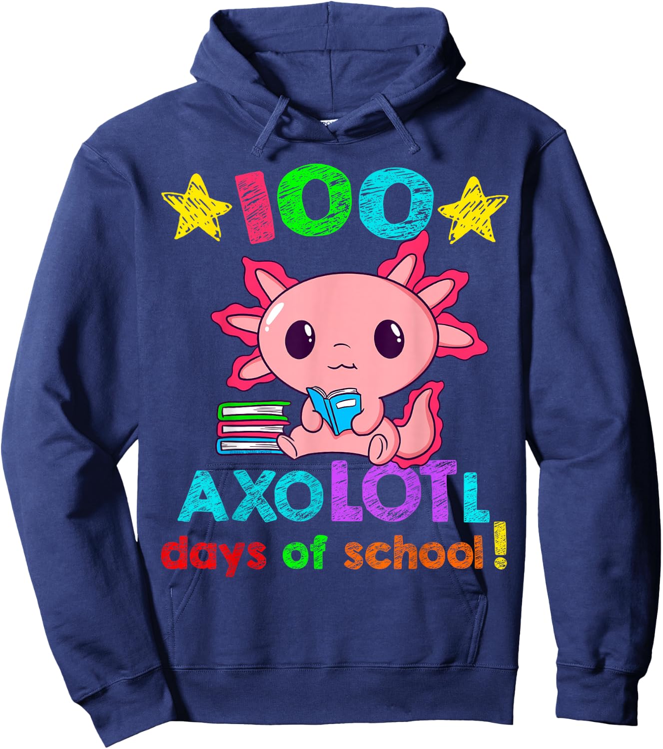 AxoLOTl Days of School Funny 100 Days of School Hoodie - Hoodie | Navy