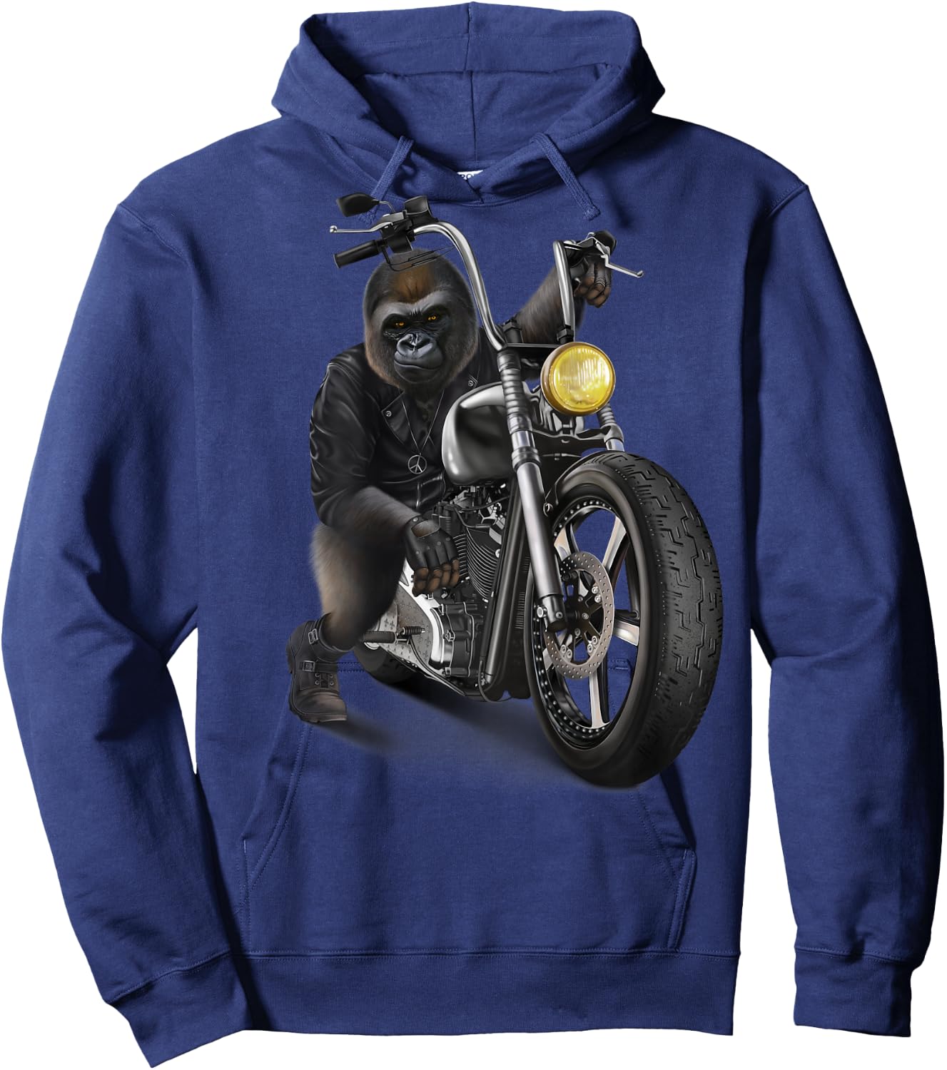 Gorilla Riding Chopper Motorcycle Hoodie - Hoodie | Navy