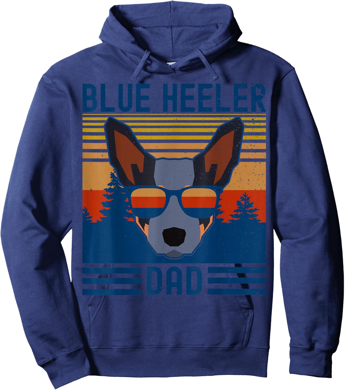Funny Australian Cattle Dog Blue Heeler Dad Hoodie - Hoodie | Navy