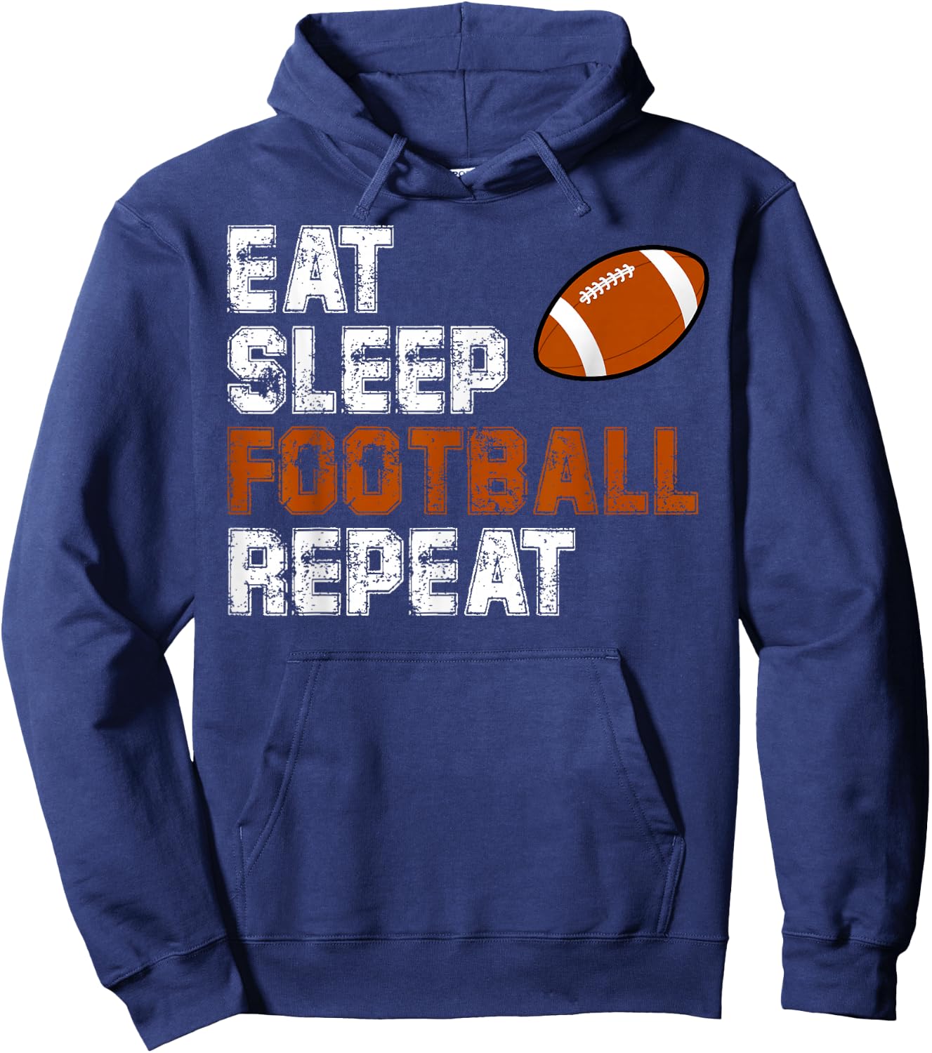 Eat Sleep Football Repeat Vintage Love Football Hoodie - Hoodie | Navy