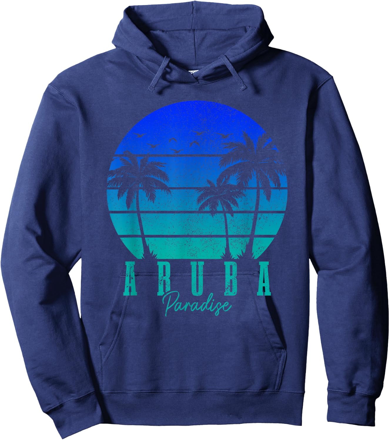 Aruba Vintage Surfer Caribbean Hoodie - Hoodie | Navy