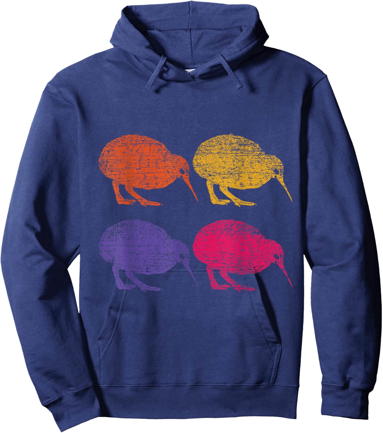 Cute Bird Retro Kiwi NZ New Zealand Hoodie - Hoodie | Navy