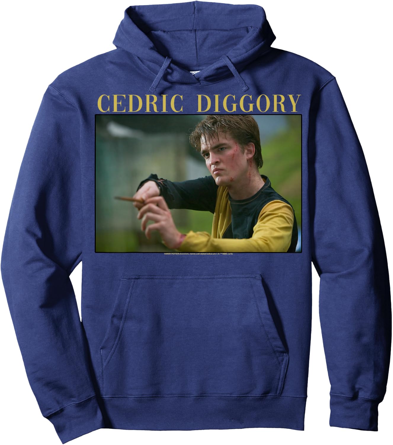 Harry Potter Official Black Adult - Short Sleeve - Small - Crew Collar - Letter Print - Modern Style - Casual Wear - All Seasons - Portrait Theme Hoodie - Hoodie | Navy