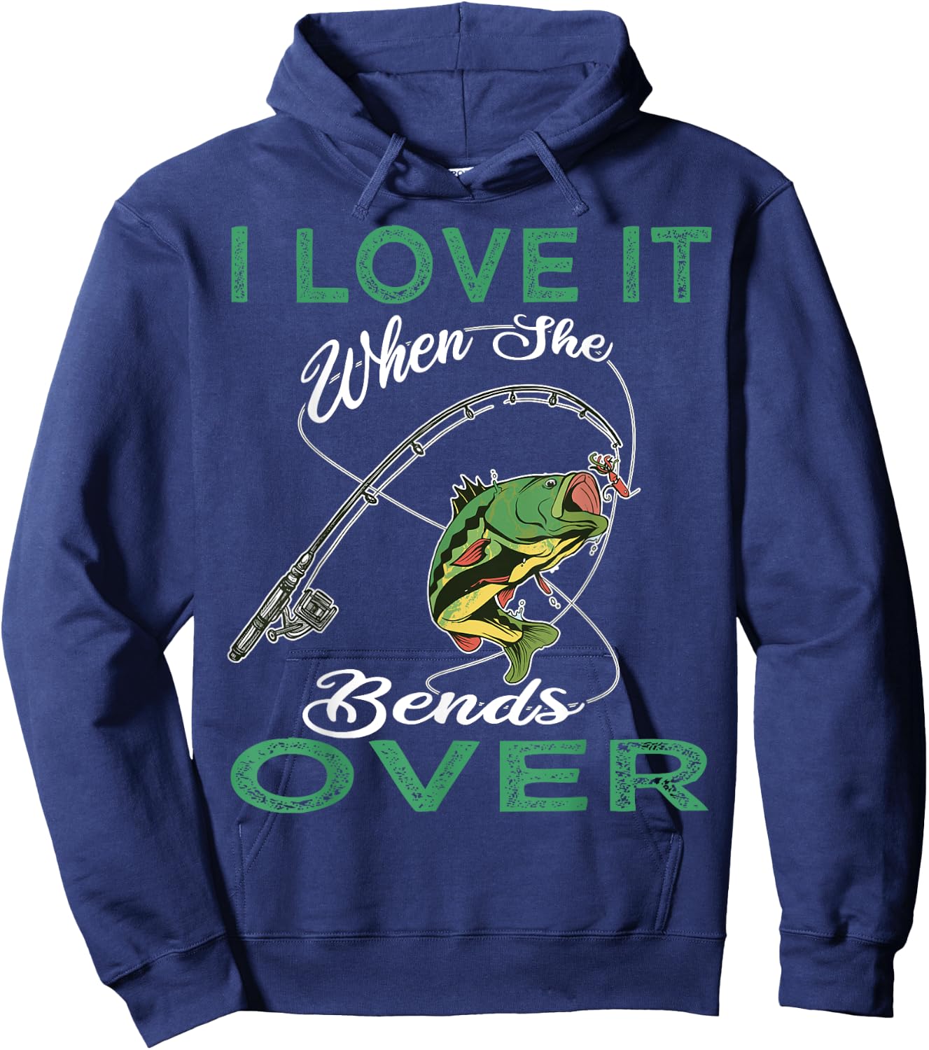 Funny saying fisherman fishing Fish fishing rod Hoodie - Hoodie | Navy