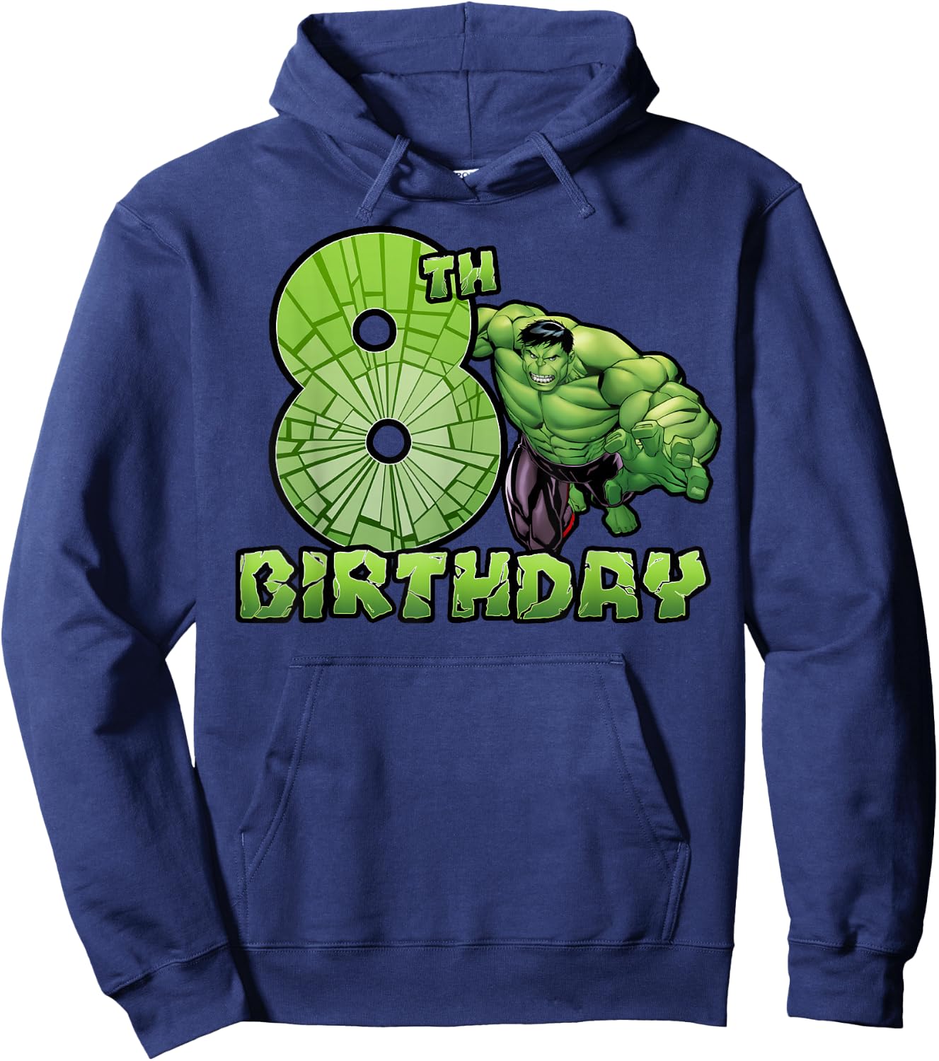 Marvel Avengers Hulk Smash 8th Birthday Hoodie - Hoodie | Navy
