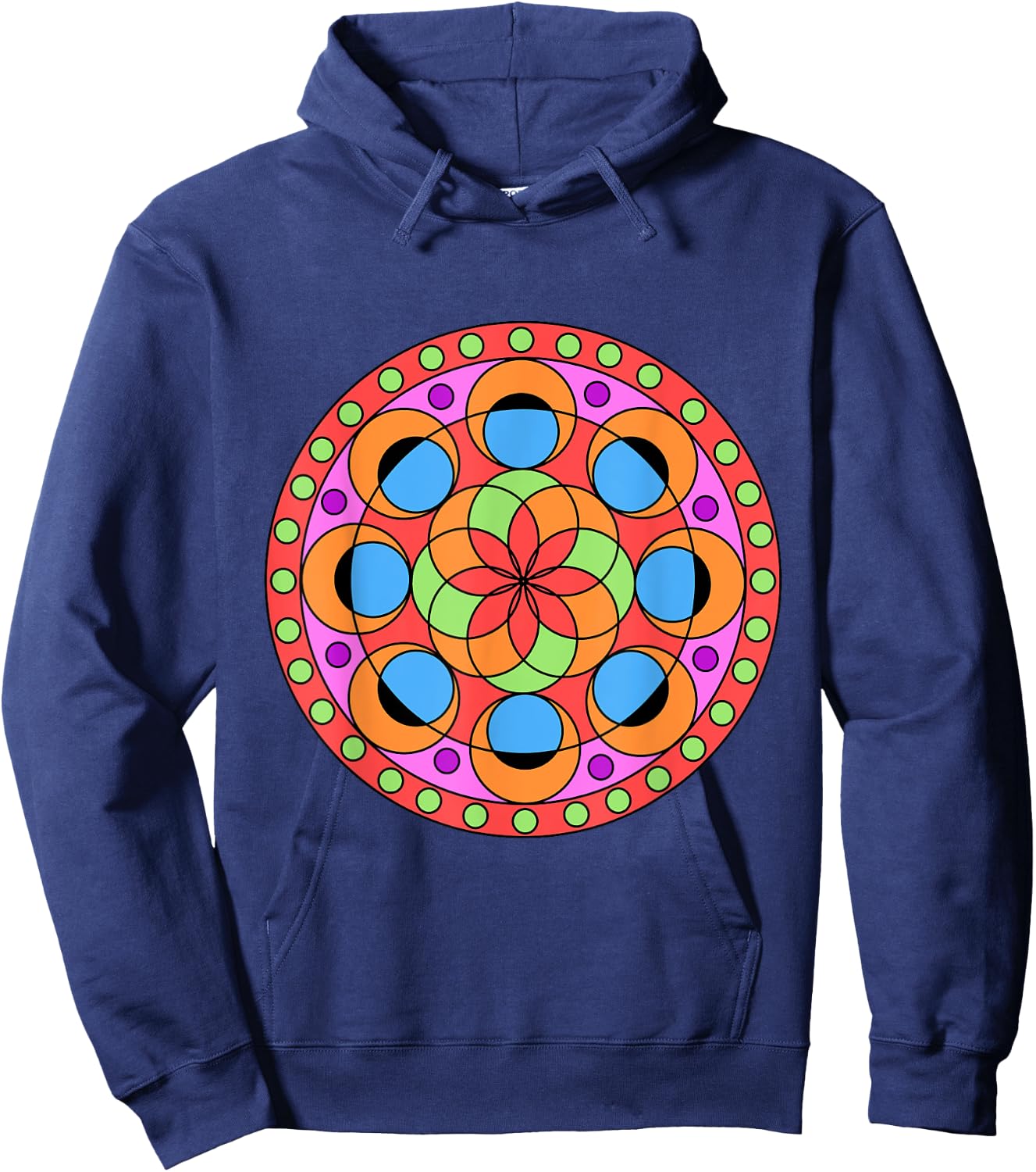 Kaleidoscope Mandala Hoodie - Hoodie | Navy