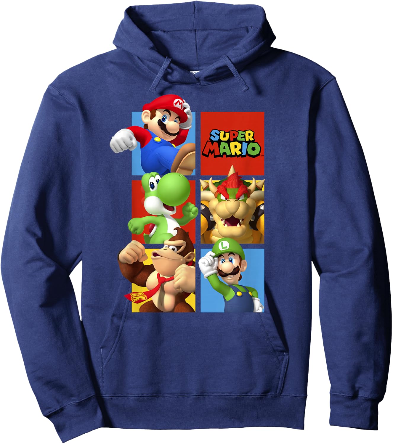 Super Mario Classic Character Box Up Hoodie - Hoodie | Navy