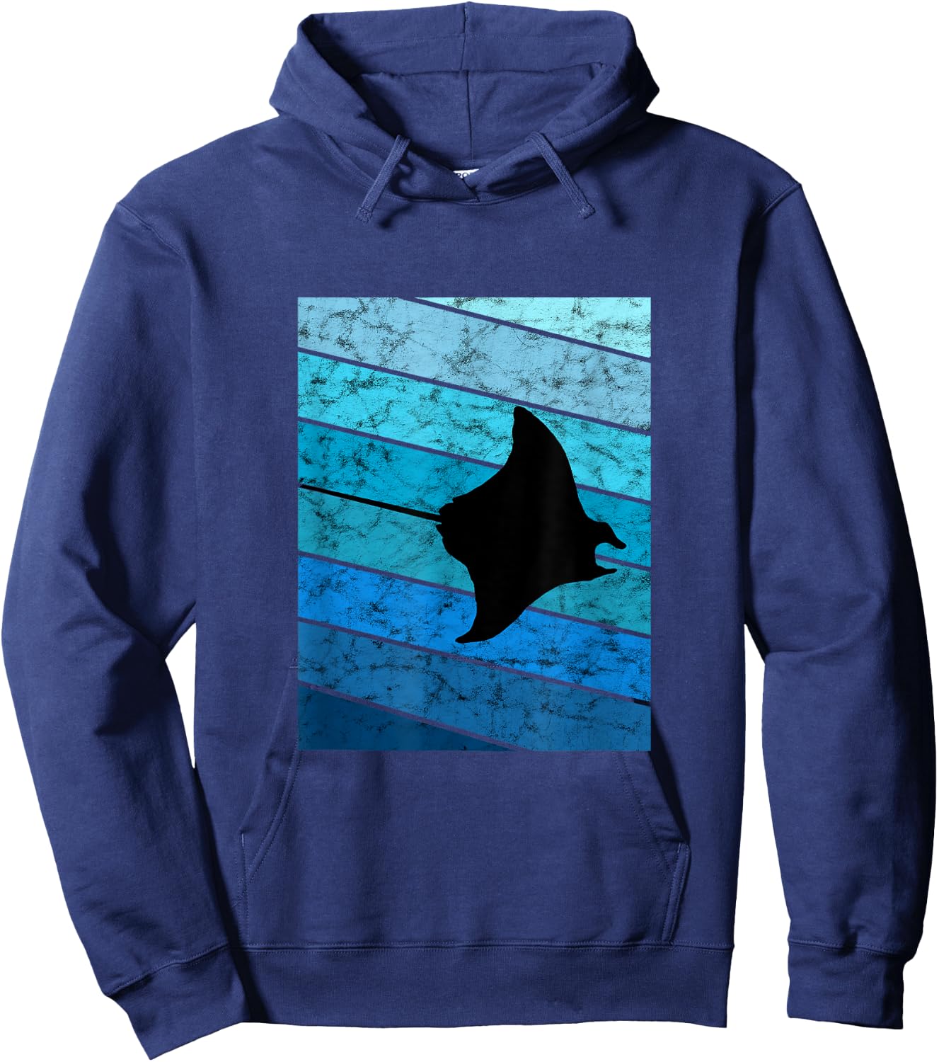 Manta Vintage Retro Ocean Stingray Manta Ray Hoodie - Hoodie | Navy