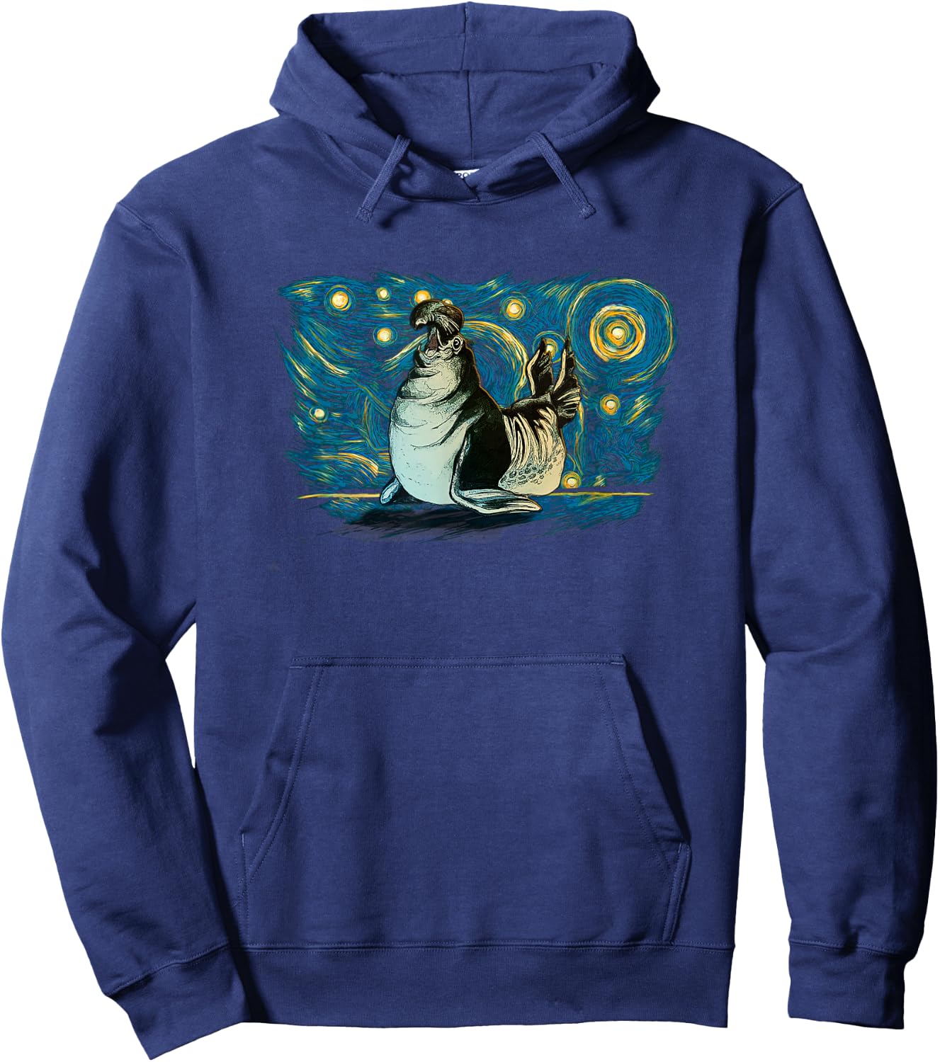 Retro Vintage Style Elephant Seal Hoodie - Hoodie | Navy