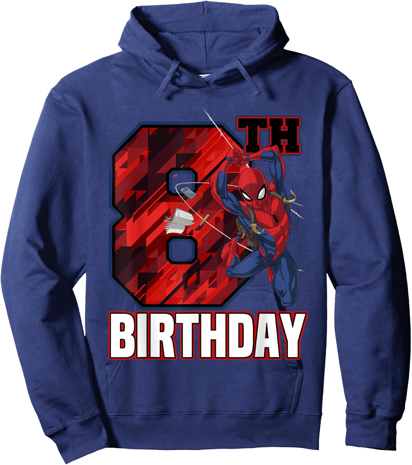 Marvel Spider-Man Web Swing 8th Birthday Hoodie - Hoodie | Navy