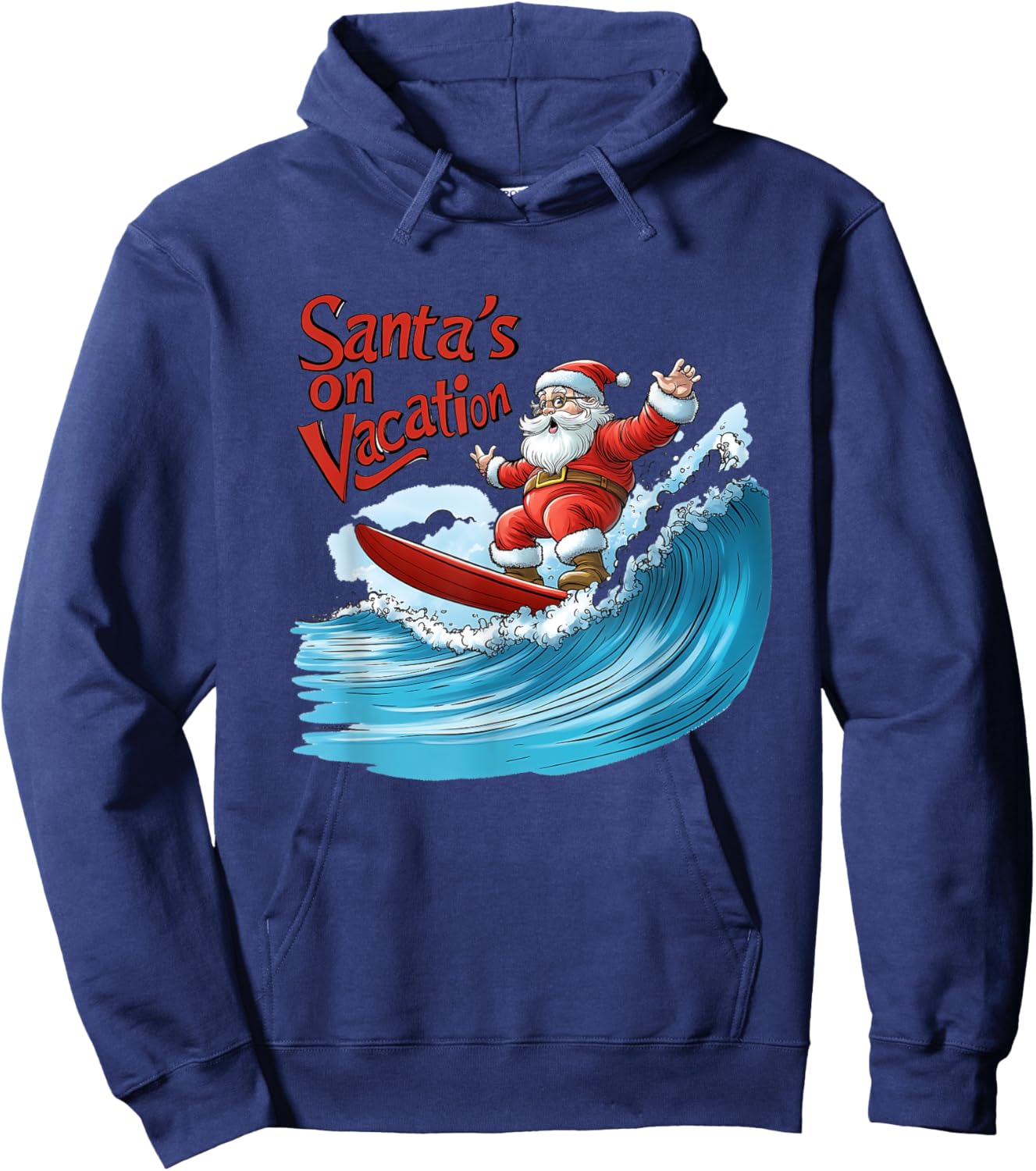 Santa Claus Surfing Fun Hoodie - Hoodie | Navy